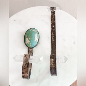 Anthropologie Unique Turquoise and Crystal Wall Hooks